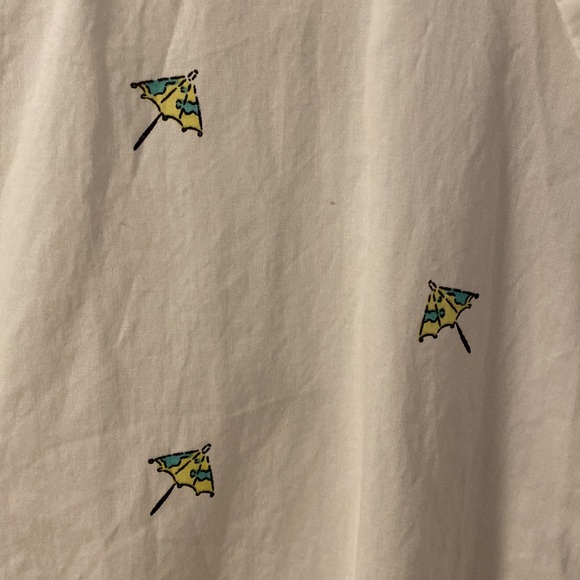 BONOBOS GREEN COCKTAIL UMBRELLAS RIVIERA SHORT SLEEVE SHIRT - Picture 3 of 5